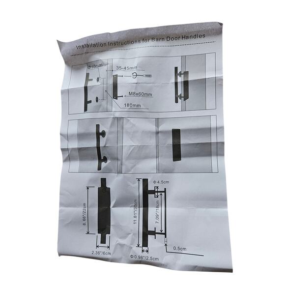 Rio Salto 12-Inch Brushed Brass Gold Barn Door Handle Kit, Closet Door Handle - Picture 2 of 4